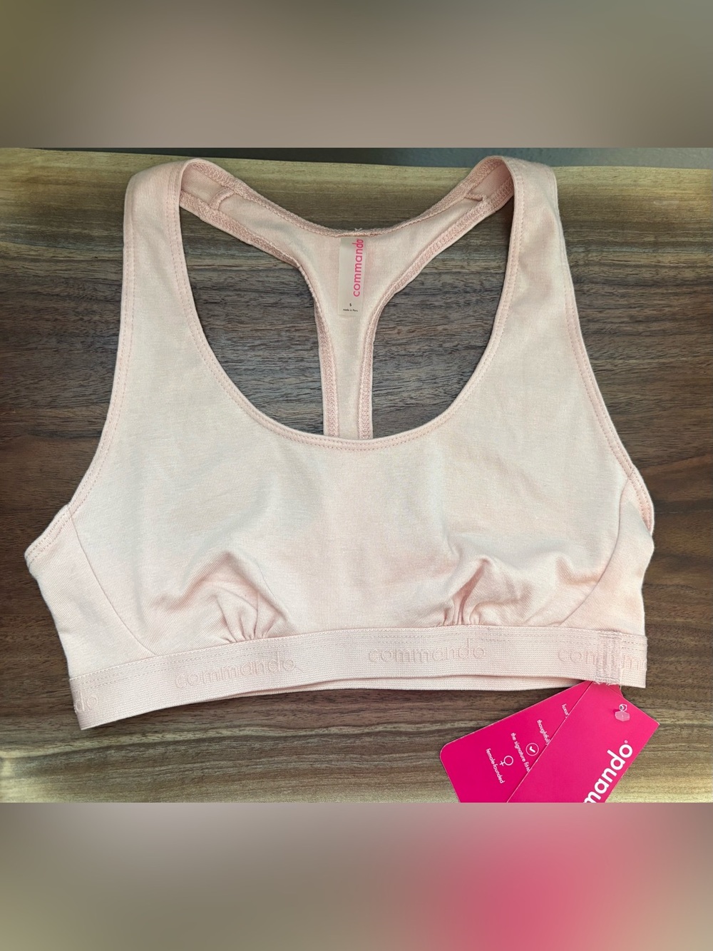 Commando size small-apricot  Soft-Rib Logo Racerback Bralette PRB500 NWT